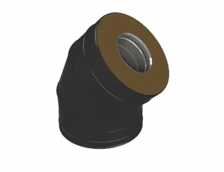 Сэндвич-отвод 45* К Grill'D EU AISI 304 0,8мм/ОС 0,5мм (D115/250) черный (порошковая краска)