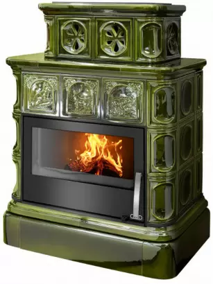Печь ABX KARELIE P FOREST ТО кафельный цоколь зеленая