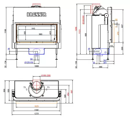 Каминная топка Brunner BKH flat 42-98 ST