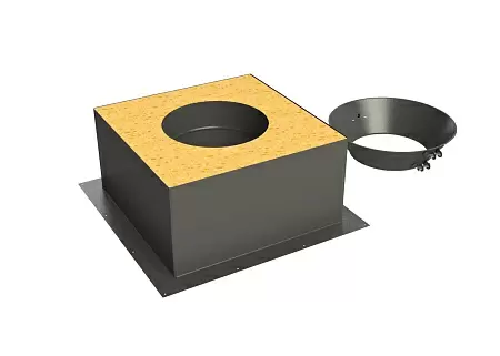 Потолочно-проходной узел утепленный Grill'D 490*490 (D250) с юбкой (Ст/Оц. ст)