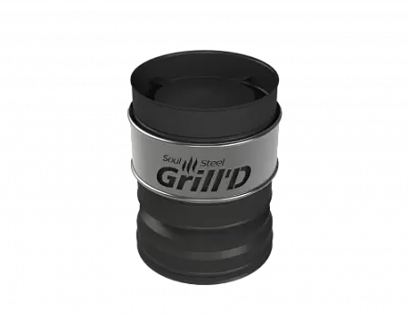 Оголовок-дефлектор К Grill'D , AISI 310S 0,8мм/ЖС 0,5мм (D115/250), черный (термостойкая краска)