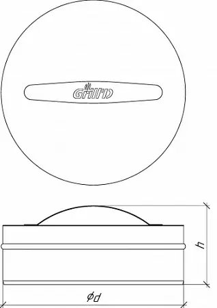 Заглушка с ручкой H Grill'D ОС 0,5 мм D250 черный (порошковая краска)