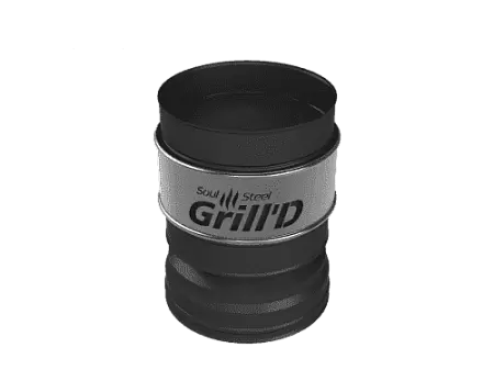 Оголовок-дефлектор К Grill'D, AISI 430 0,5мм/ЖС 0,5мм (D150/300), черный (термостойкая краска)