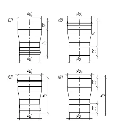 Переход ВН Grill'D, ЖС 0,8мм D135/150