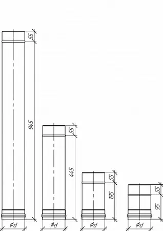 Труба L-250 Grill'D AISI 430 0,8мм (D150) черный (термостойкая краска)