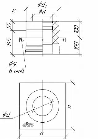 Сэндвич-пластина опорная К Grill'D, ЖС 0,8мм/ОС 0,5мм/ЧС 2мм (D180/300), черный (порошковая краска)