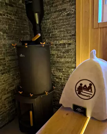 Дровяная банная печь Grill'D Denisov Long (дверца со стеклом)