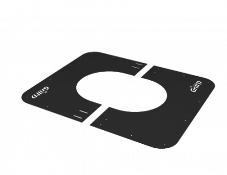 Фланец декоративный сборный Grill'D 500*500 D250 черный (порошковая краска)