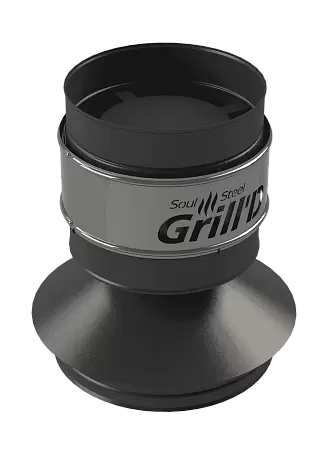 Оголовок-дефлектор ДК Grill'D, AISI 430 0,8мм/ЖС 0,5мм/ЖС 0,5мм (D130/250/280), черный