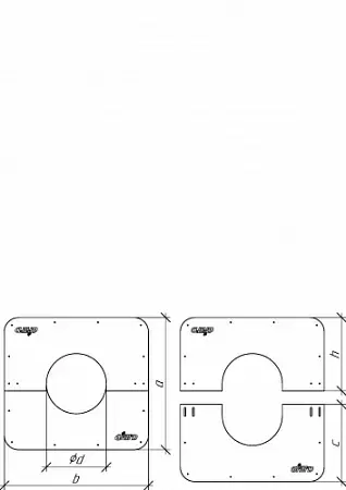 Фланец декоративный сборный Grill'D 500*500 D250 черный (порошковая краска)