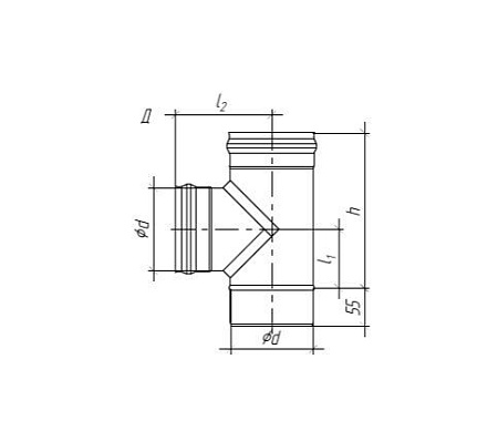 Тройник 90° Grill'D Д ЖС 0,5мм (D150)