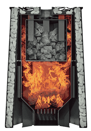 Дровяная банная печь Grill'D Violet Steel Romb Short Window Max (Камень 100 кг)